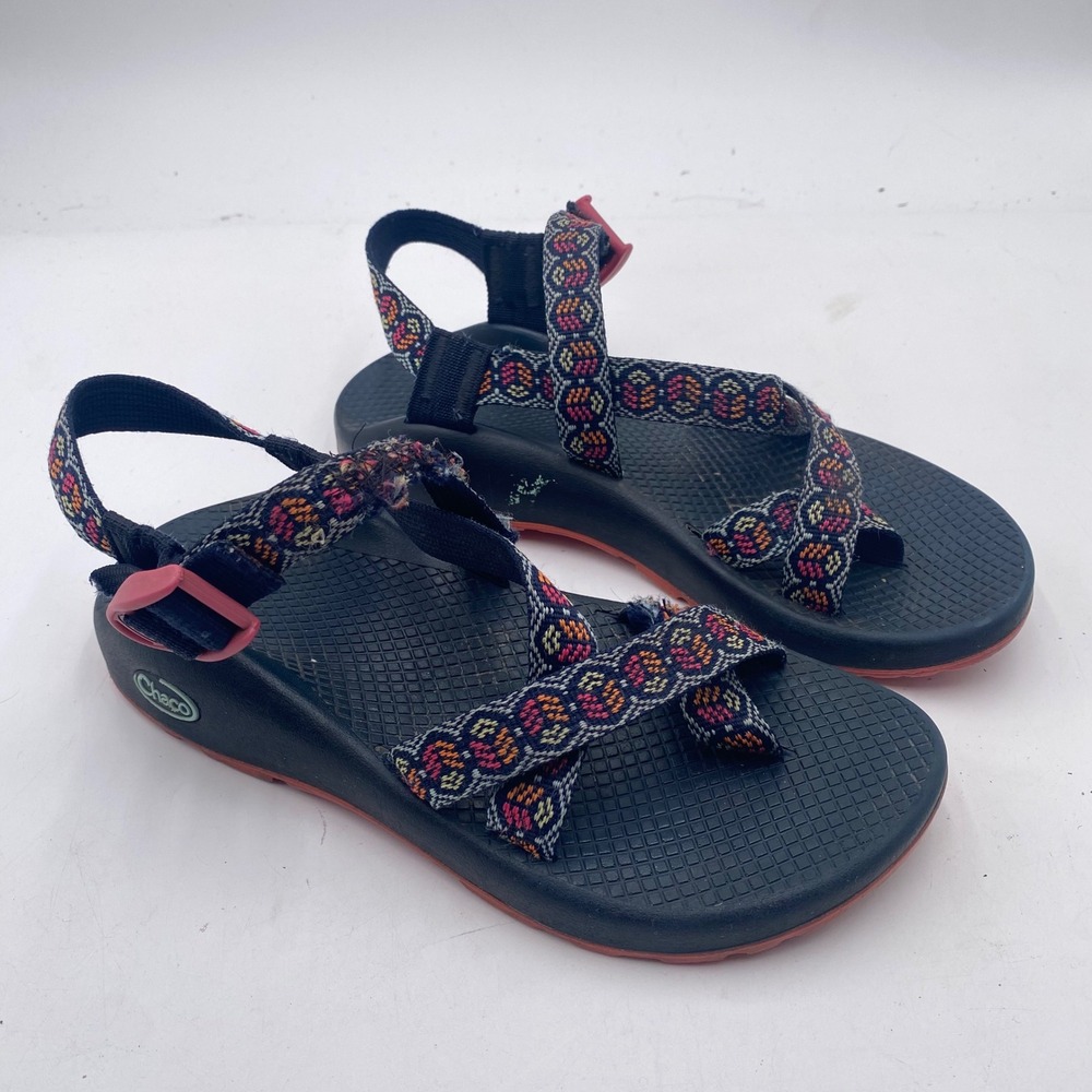 Chaco Z/Cloud‎ 2 Athletic Sandals Womens 7 Black Multi Geometric Strap Toe Loop